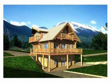 Log House Plan, 012L-0007