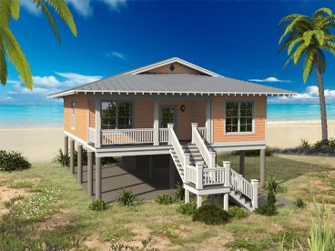 Beach House Plan, 062H-0178