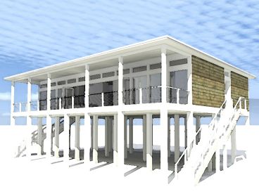 Modern Beach House Plan, 052H-0060