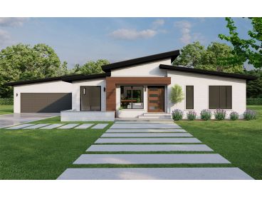 Modern Ranch House Plan, 074H-0252
