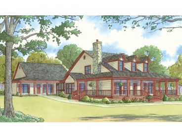 Country Ranch Home Plan, 074H-0016