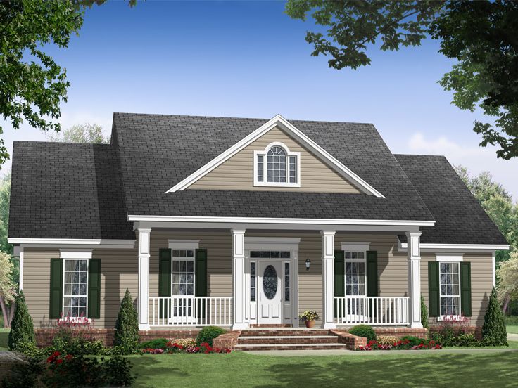 Country Ranch House Plan, 001H-0241