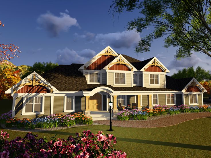Luxury Craftsman Home Plan, 020H-0400