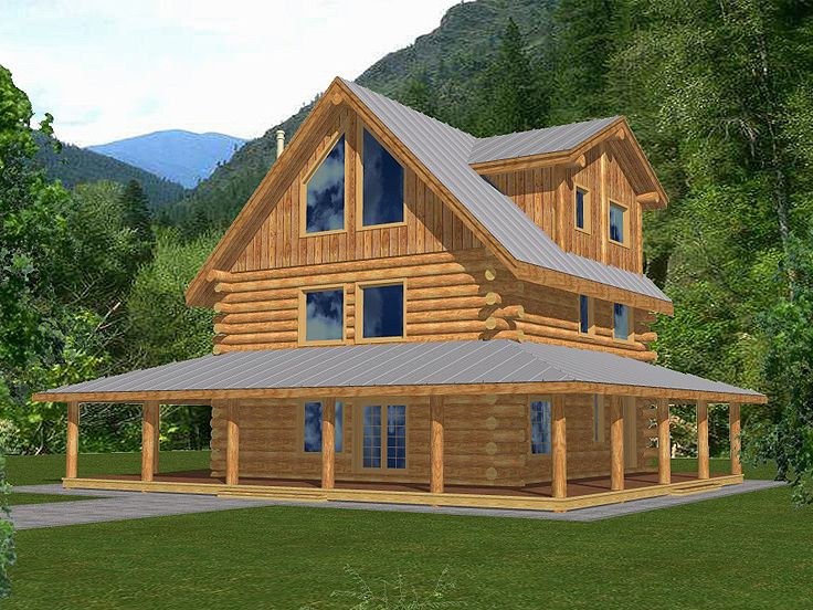 Log Home Plan, 012L-0062