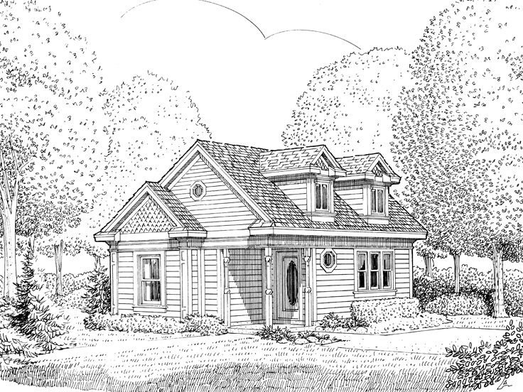 Cottage House Plan, 054H-0055