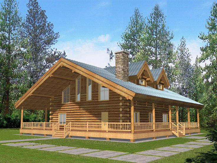 Country Log Home, 012L-0065
