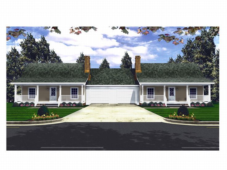 Duplex House Plan, 001M-0003