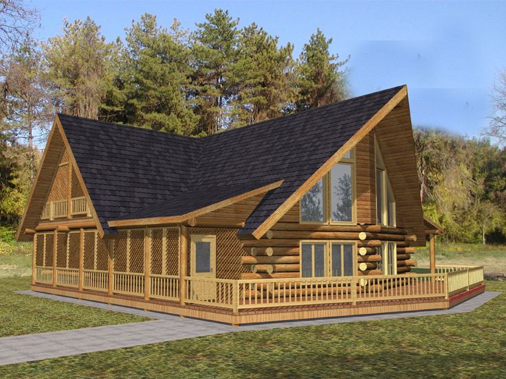 Log House Plan, 012L-0067