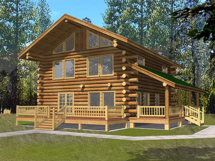 Log Home Design, 012L-0066