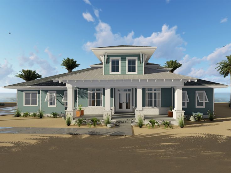 Coastal House Plan, 050H-0131
