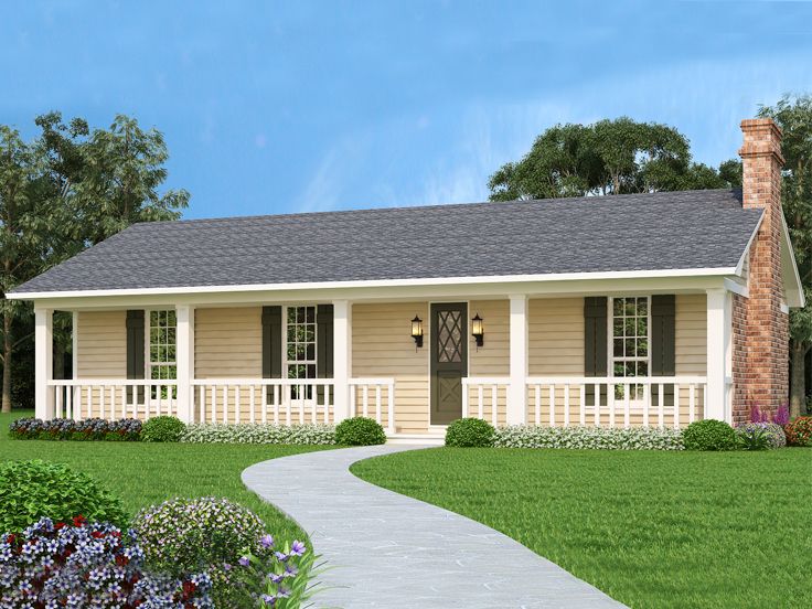 Country Ranch House Plan, 021H-0267